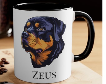Personalized Rottweiler Coffee Mug Dog Mug Rottweiler Mug Custom Dog Mug Gift for Dog Lover Rottweiler Lover Dog Name Mug Rottweiler Mug