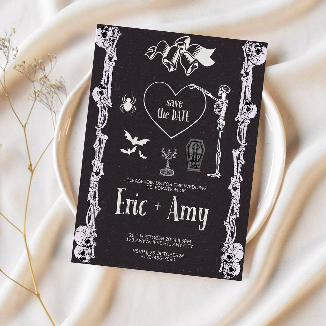 Halloween Wedding Invitations Printable Editable October Wedding ...