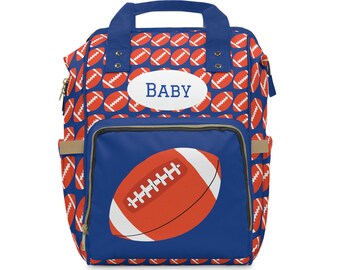 Football Themed Diaper Bag Soccer Mom Essentials Stylish Diaper Bag for Sports Fans Baby Shower Gift Idea for Football Moms Diaper Organizer