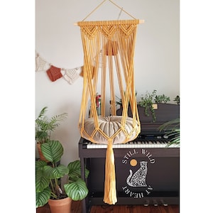 Minimalistische Katzenhängematte, Makramee-Katzenbett, Katzenschaukel, Haustiermöbel, Katzengeschenk