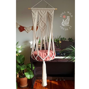 Cat Hammock, Macramé Cat Swing, Macramé Cat Bed, Gift for Cat Lover, Boho Hanging Pet Bed, Pet Furniture