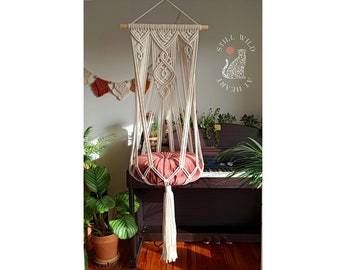 Hamaca para gatos, Columpio para gatos Macramé, Cama para gatos Macramé, Regalo para amantes de los gatos, Cama para mascotas colgante Boho, Muebles para mascotas