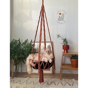 Hamac pour chat, balançoire en macramé pour chat, lit pour chat, meubles pour chat, lit pour animal de compagnie