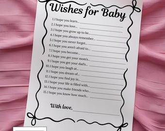 Wishes for Baby Card Baby Shower Printable - Transparent PNG