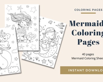 Afdrukbare zeemeerminnen kleurplaten