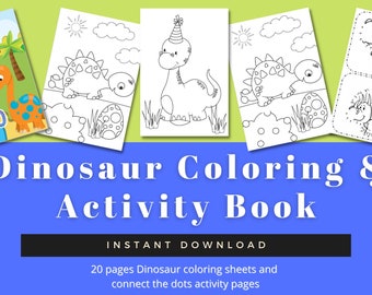 Afdrukbare dinosauruskleur- en activiteitenbladen