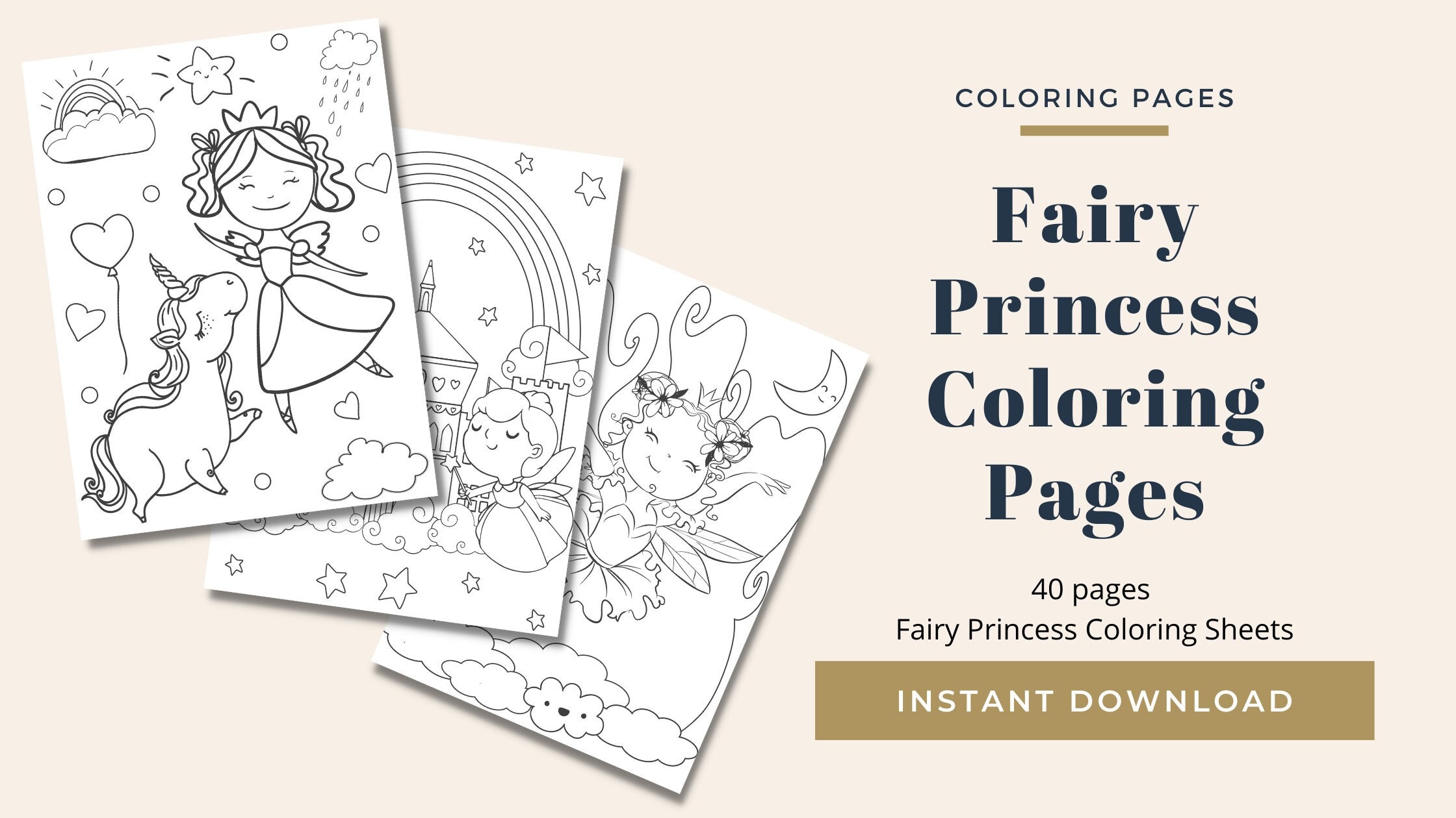 Fairy Princess Coloring Pages For Kids
