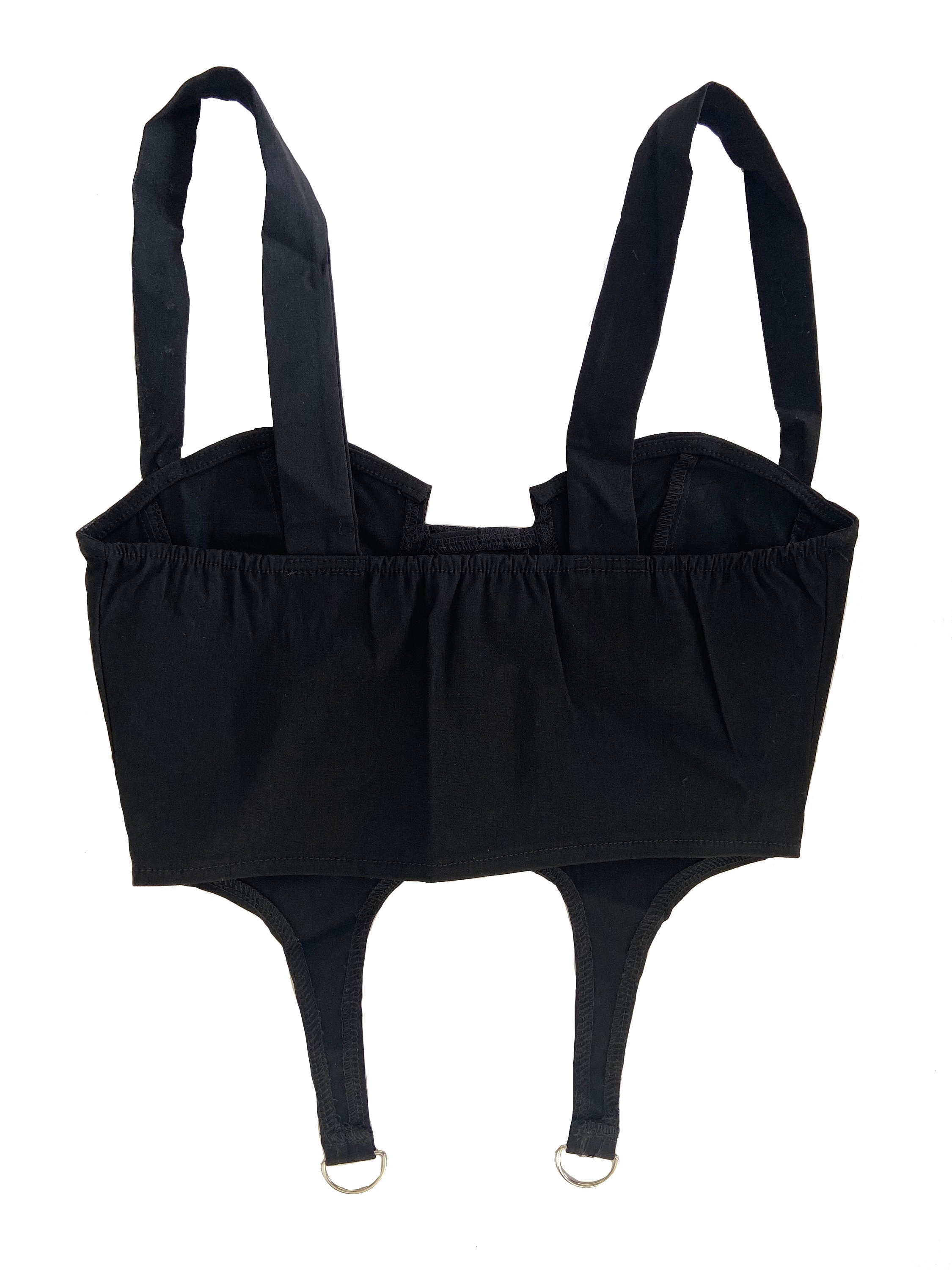 Corset Crop Top Sexy Y2K Gold Details Black Corset Tank Top Strap Tank