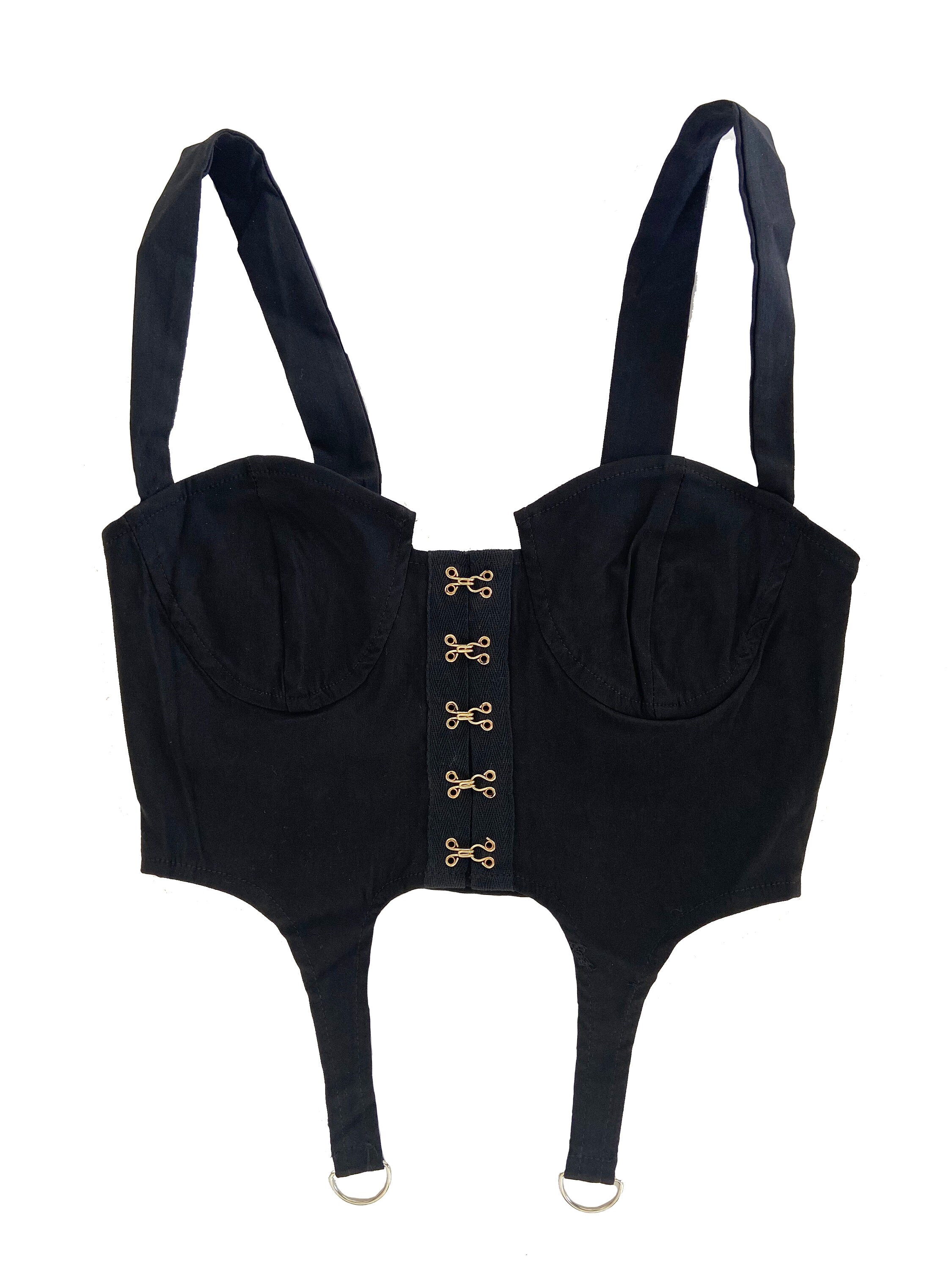 Corset Crop Top Sexy Y2K Gold Details Black Corset Tank Top Etsy Canada