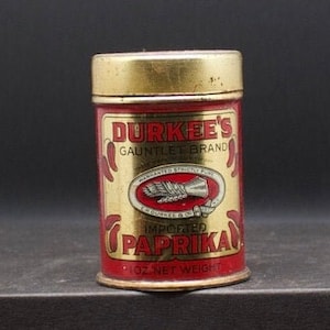 Vintage Durkee&#39;s Paprika Gauntlet Brand, 1 oz Dose [1149]