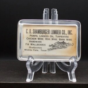 Antique Glass Paperweight Shamburger Lumber Co [1375]