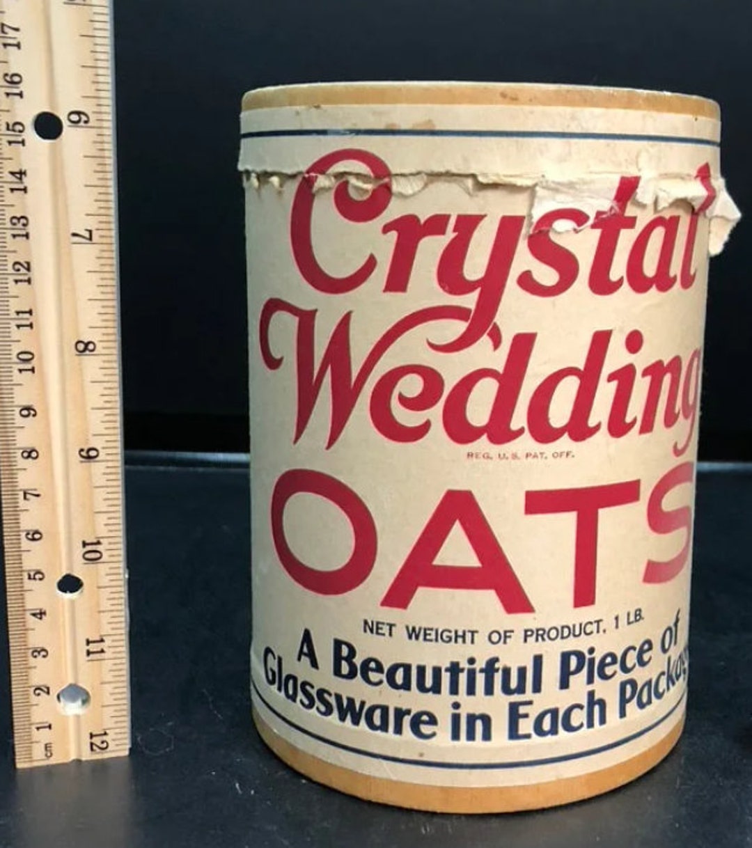 Vintage Crystal Wedding Oats 1 Pound Container With Original Etsy
