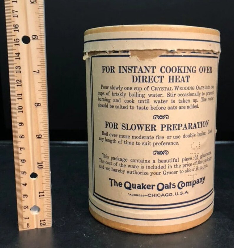 Vintage Crystal Wedding Oats 1 Pound Container With Original Etsy