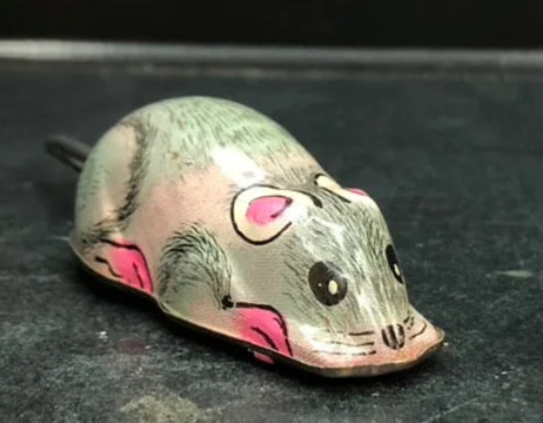 Vintage Toy Tin Wheeled Mouse Toy [2170] - Etsy