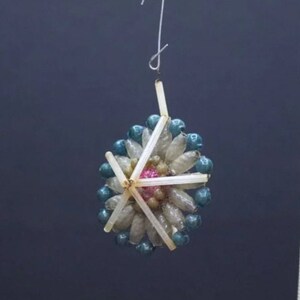 Vintage Scrap Art Glass Christmas Ornament [842]