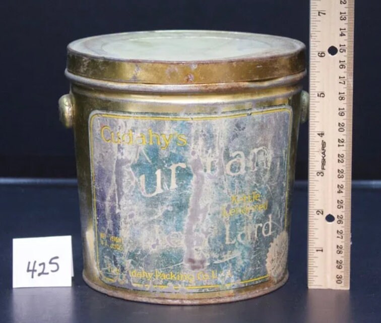USA ヴィンテージ 蓋付き ラード缶 インダストリアル シャビー TIN VINTAGE ANTIQUE MILLAR'S MAGNET COFFEE TIN CAN ヴィンテージ
