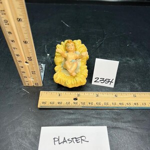 Vintage Italian Plaster Infant Jesus & Manger Nativity Pieces (2354)