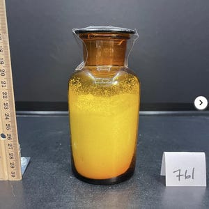 Antique Brown Glass Medical Bottle with Original Glass Stopper (761)