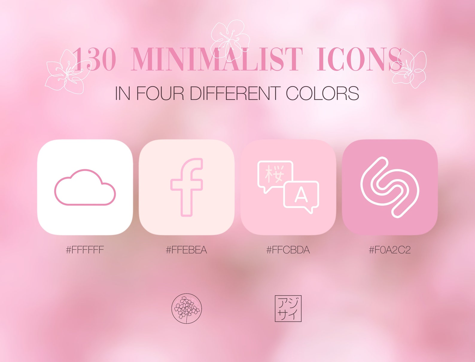 520 Cherry Blossom Ios 14 App Icons Pink Japanese Sakura | Etsy