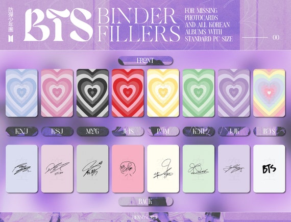 DIGITAL DOWNLOAD ! BTS Korean Album Binder Fillers for