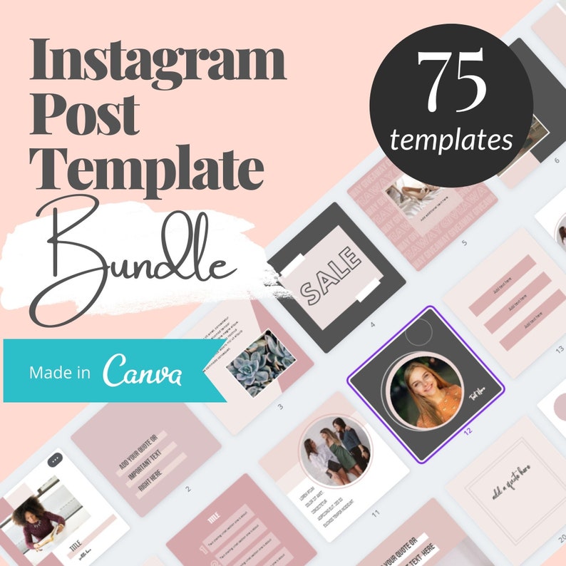 75 Instagram Post Canva Templates Instagram Stories Canva - Etsy