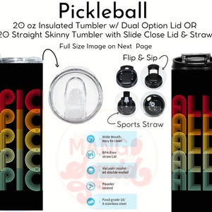 Pickleball Insulated Dual Lid Water Bottle