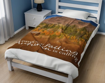 Fall Plush Blanket | Autumn Leaves Velveteen Blanket | Family Blanket | Autumn Baby Blanket | Fall Leaves | Autumn Leaves | Allure of Autumn