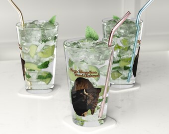 Bison Pint Glass |  Animal Adventure Cup | Wild Life Beer Glass