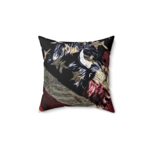 Bison Square Pillow | Buffalo Throw Pillow | Electric Bison | Americana Throw Pillow | Pillow with Attitude | Square Pillow