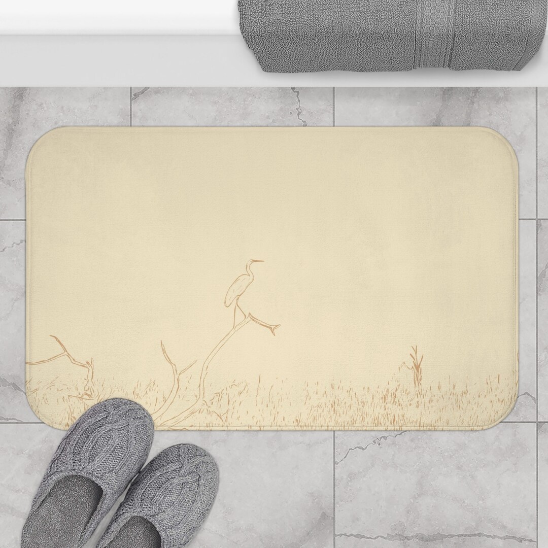Picture of Nature Bath Mat | Bathroom Decor | 3 Colors | Great Egret Marshes ...