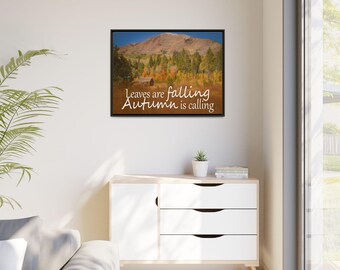 Inramad höstcanvas | Canvas med fallande löv | Höstväggdekor | Naturkonst | Heminredning i bergen | Västerländsk inredning | Höstlöv