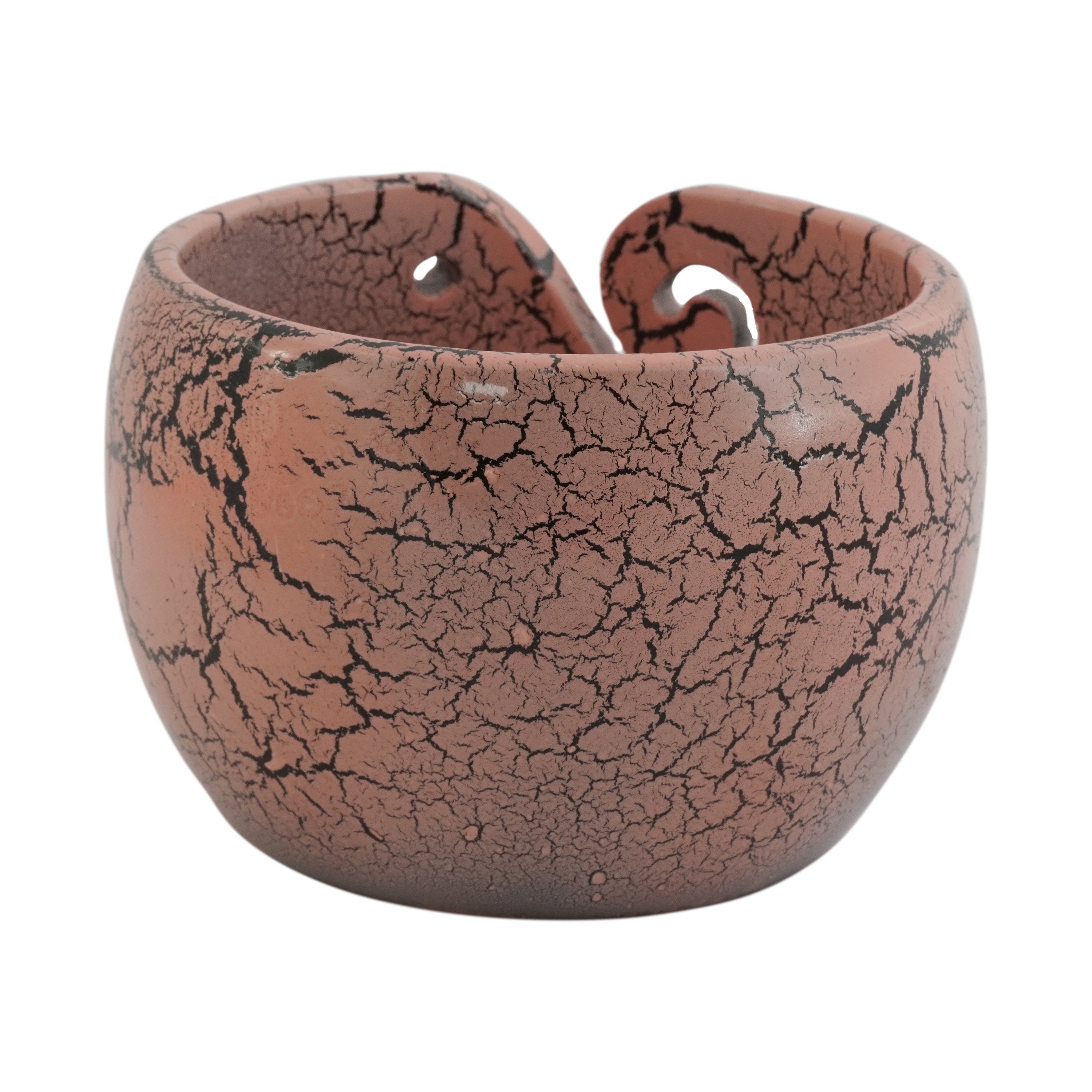 Light & Dark Pinewood Yarn Bowl by Loops & Threads, Size: 5.5, Brown