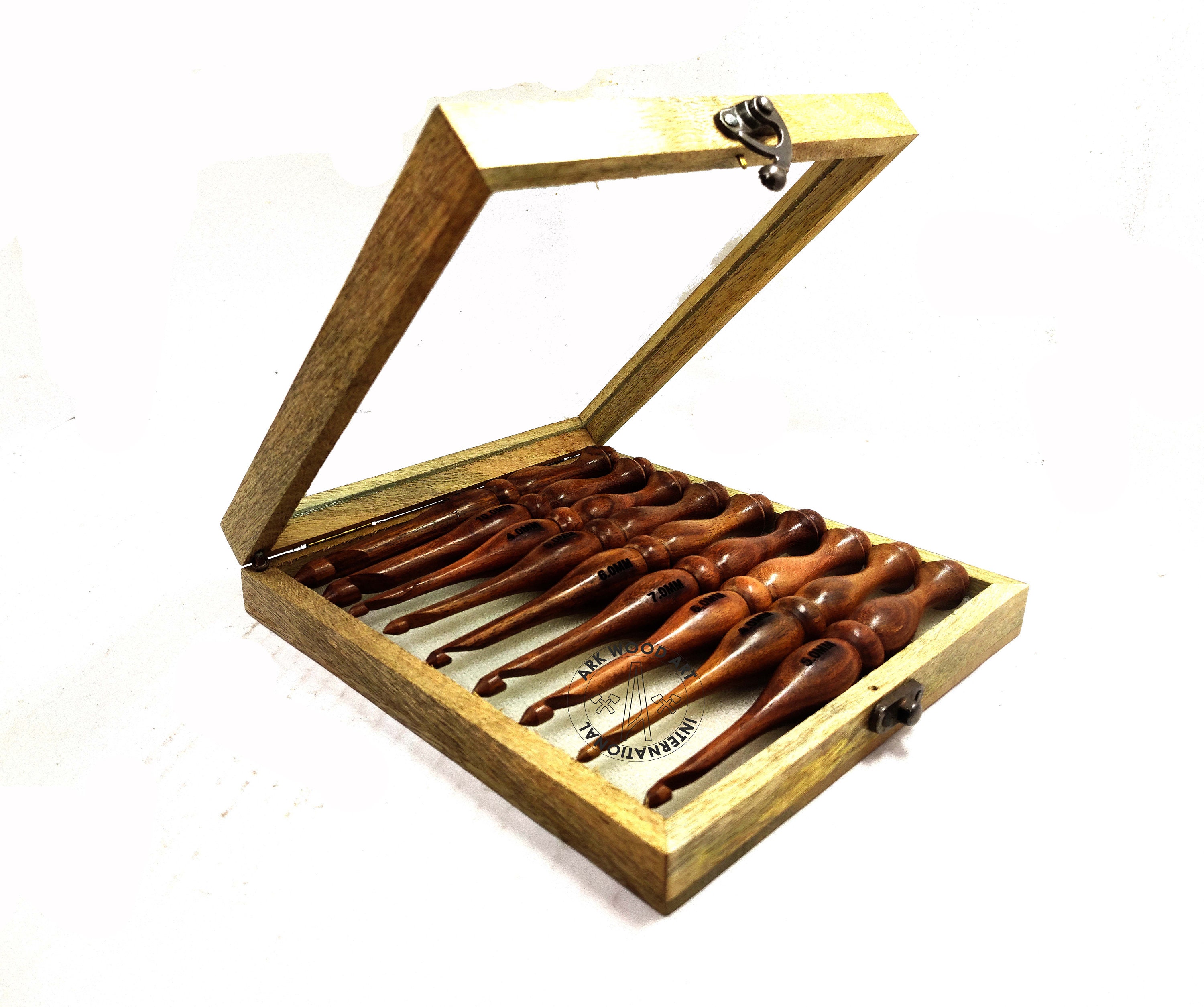 Crochet Hooks Box 9 Piece Set 7 Inch Long Crocheting Needles With Soft, Ergonomic Knitting