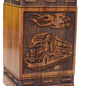 Rose Wood Trucking Urn: Classic Vehicle Cremation Box