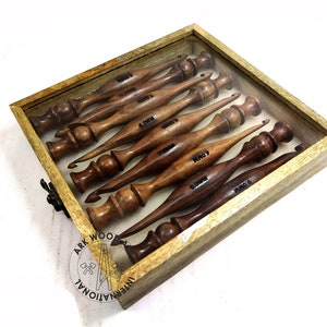 Wooden Crochet Hooks Set: Ergonomic Knitting Needles with Case