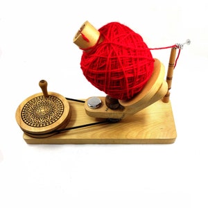 Handmade Wooden Yarn Winder with Table Clamp: Knitting Tool