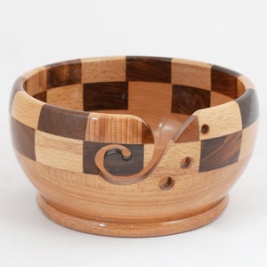 Handmade Rosewood Yarn Bowl: Crochet Knitting Holder (6x4 Inches)