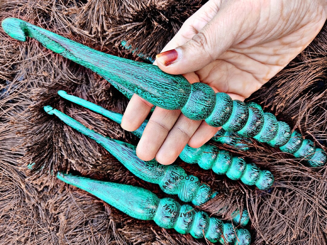 Soft Handle Crochet Hooks Needles Knit Yarn Weave Craft Wood Etsy