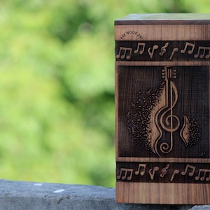 Perfect Memorials Custom Engraved Large Guitar Urn custom engraved memorial urn personalized guitar urn musical remembrance deco guitar urn