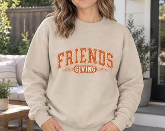 Friendsgiving Squad Hoodie, Matching Besties Graphic Tee, Friends Thanksgiving Party Apparel, Cute Autumn Gathering Top, Turkey Day Outfit