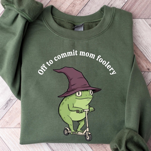 Off to Commit Mom Foolery Crewneck,Mama Frog Sweatshirt,Pregnancy Reveal Sweatshirt,Pregnancy Announcement Sweatshirt,Pregnancy Announcement