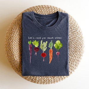 Lets Roots For Each Other Vegetable Shirt, Gardening Tee, Uplifting T Shirt, Turnip Gift, Turnip Gift Shirt image 2