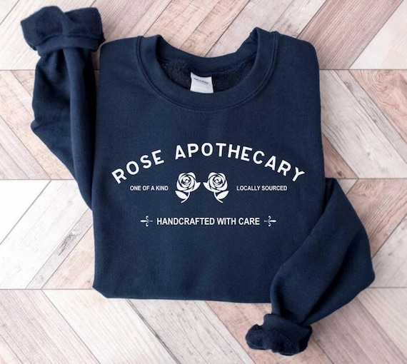 Retro Funny Rose Apothecary Rosebud Motel Handcrafted with Care Moira Rose David Rose Schitt Creek Graphic TShirt for Women