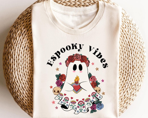 Retro Funny Espooky Vibes Mexican Halloween Spooky Conchas Mexican Conchas Ghost Mexican Ghost Graphic TShirt for Women