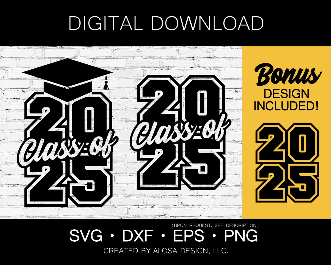 Class of 2025, Senior 2025 SVG, High School Graduation PNG, Senior Grad