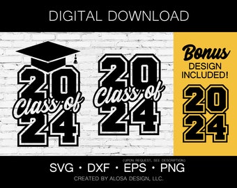 Class of 2024, Senior 2024 SVG, High School Graduation PNG, Senior Grad Cut File, Graduation 2024 Svg, High School Shirt Svg, 2024 decal Svg