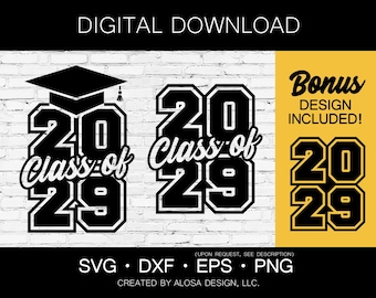Class of 2029, Senior 2029 SVG, High School Graduation PNG, Senior Grad Cut File, Graduation 2029 Svg, High School Shirt Svg, 2029 decal Svg