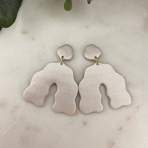 Shine Bright | Pearlescent Earrings, Polymer Clay Earrings, Shimmer Earrings, Dangle Earrings, Clay Earrings, Iridescent Earrings