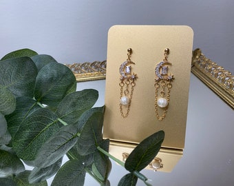 Velaris | Glamorous Earrings, Moon Earrings, Celestial Earrings, Dangle Earrings, Night Court Earrings