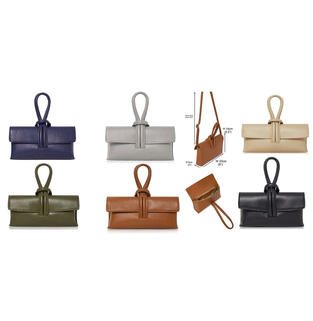 Clutch Wristlet Crossbody Bag, Leather Shoulder Bag, Trendy Knot Loop